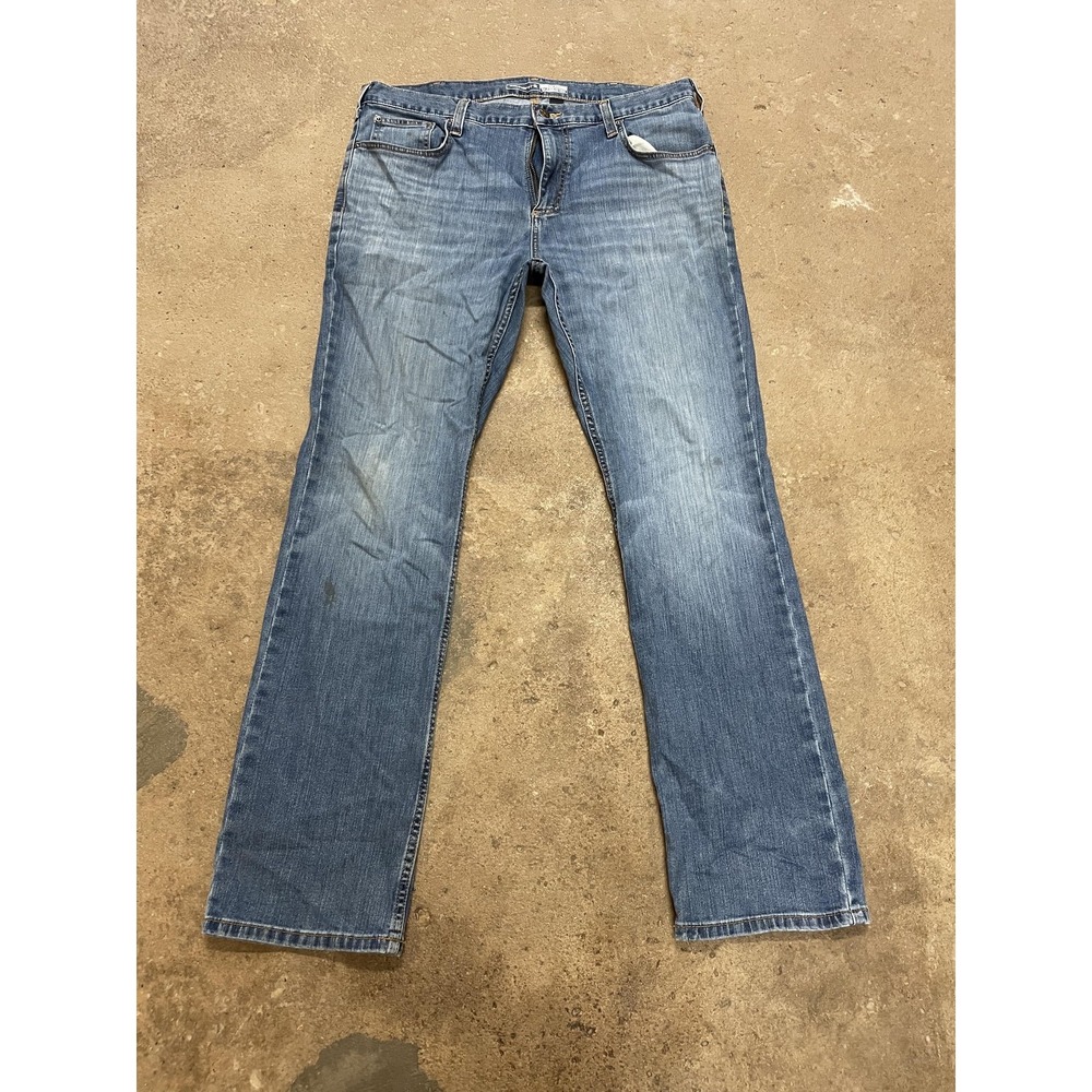 Carhartt Slim Fit‎ Jeans Mens 36x32 Blue Med Wash Straight Denim Work 102807